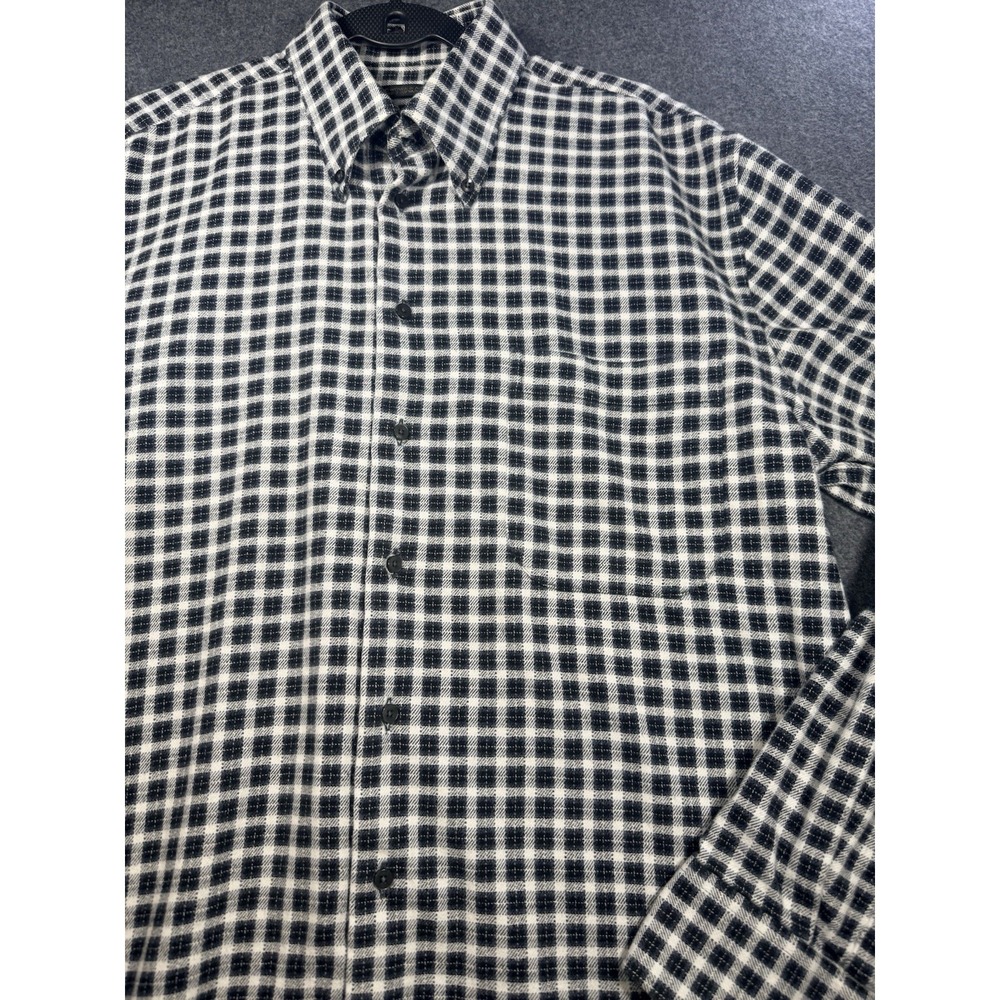 Jack Lipson Signature Button Down Shirt Size Large Black White Check